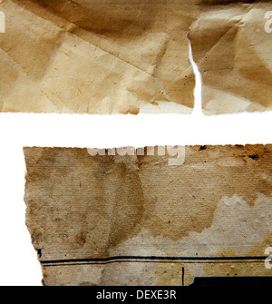 Closeup of old ripped paper on plain background Stock Photo - Alamy