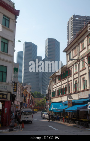 street scenes building neighborhood Singapore Asia streets hood small shops living area residential trade facilities commerce Stock Photo