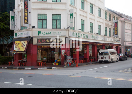 street scenes building neighborhood Singapore Asia streets hood small shops living area residential trade facilities commerce Stock Photo