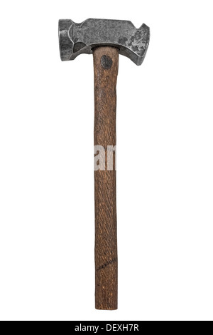 vintage blacksmith hammer isolated on white background, clipping path Stock Photo