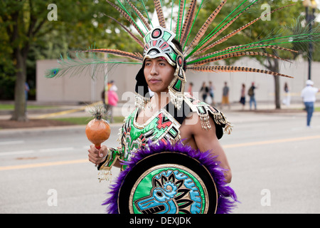 Traditional Bolivian dancer in costume at Latino Festival - Washington, DC USA Stock Photo
