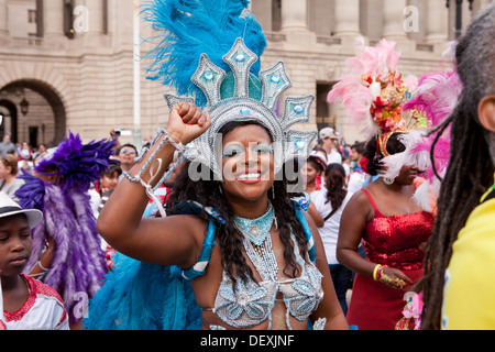 Brazilian-Americans celebrate during the Latino Festival, Fiesta DC, in Washington, DC Stock Photo