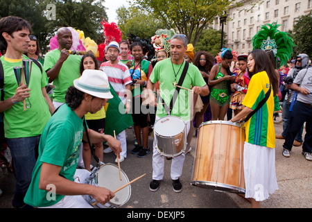 Brazilian-Americans celebrate during the Latino Festival, Fiesta DC - Washington, DC USA Stock Photo