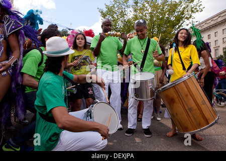 Brazilian-Americans celebrate during the Latino Festival, Fiesta DC - Washington, DC USA Stock Photo