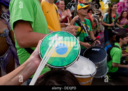 Brazilian-Americans celebrate during the Latino Festival, Fiesta DC - Washington, DC USA Stock Photo