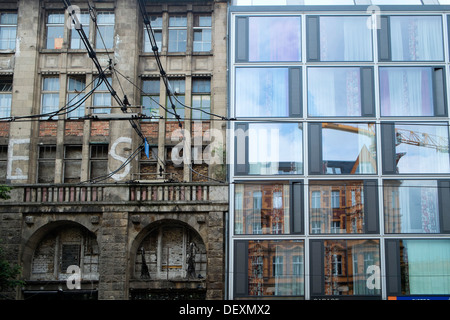 contrasting old and new renovated buildings in Mitte Berlin Germany Stock Photo