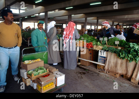 Kuwait City Kuwait People At Iranian Vegetable Market With Foreign Worker Stock Photo