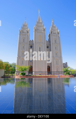 Salt Lake Temple or Church of Jesus Christ of Latter-day Saints, Mormon temple, Temple Square, Salt Lake City, Utah, USA Stock Photo