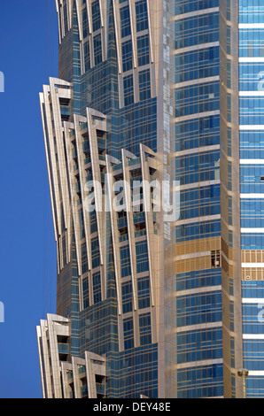 Modern skyscraper made of glass and steel, Business Bay, Emirate of Dubai, United Arab Emirates Stock Photo
