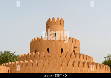 A tower of the Al Ain Palace Museum or Sheikh Zayed Palace Museum, Al Ain, Abu Dhabi, United Arab Emirates Stock Photo