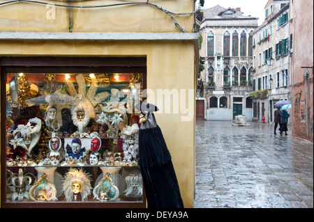 Shop selling carnival masks, Venice, Italy, Europe Stock Photo