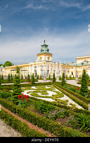 Ornamental east garden in Wilanow Royal Palace Stock Photo