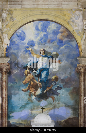 Virgin Mary fresco in El Villar Church, Jaén, Andalusia, Spain, Europe Stock Photo