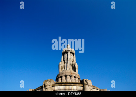 Bismarck Memorial in Old Elbpark in Hamburg Stock Photo