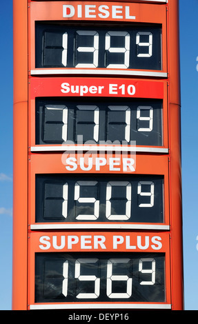 Sales stop of Super E10 gas station in Hamburg Stock Photo