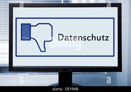 Datenschutz or data protection, data privacy problem on Facebook, symbolic image Stock Photo