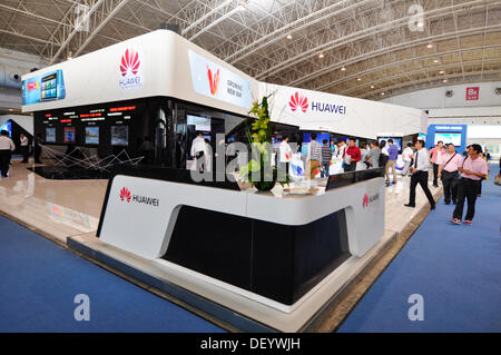 Beijing, China - 25 September, 2013, PT/ EXPO COMM China 2013, one of the largest and influential ICT and electronics science and technology exhibitions in Asia. Huawei exhibition stand. Credit:  momo leif/Alamy Live News Stock Photo
