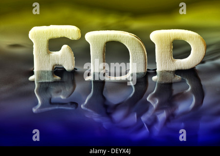 Sinking logo of the FDP, German Free Democratic Party, symbolic image for the demise of the FDP, Germany