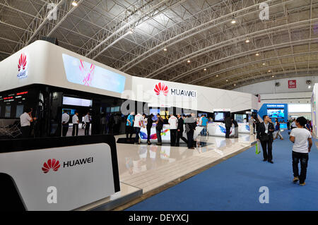 Beijing, China - 25 September, 2013, PT/ EXPO COMM China 2013, one of the largest and influential ICT and electronics science and technology exhibitions in Asia. Huawei exhibition stand. Credit:  momo leif/Alamy Live News Stock Photo