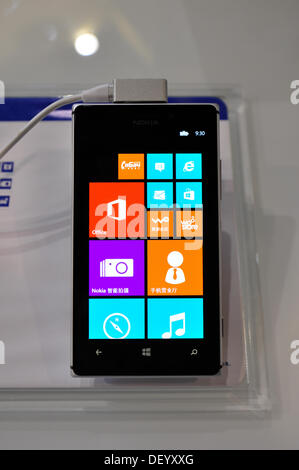 Beijing, China - 25 September, 2013, PT/ EXPO COMM China 2013, one of the largest and influential ICT and electronics science and technology exhibitions in Asia. Nokia Lumia 925 Credit:  momo leif/Ģ����ý Live News Stock Photo