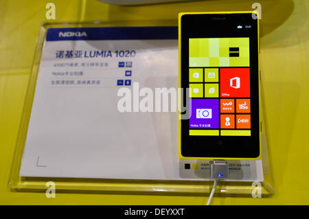 Beijing, China - 25 September, 2013, PT/ EXPO COMM China 2013, one of the largest and influential ICT and electronics science and technology exhibitions in Asia. Nokia Lumia 1020 Credit:  momo leif/Ģ����ý Live News Stock Photo