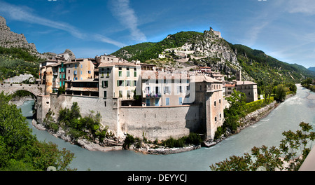 Entrevaux medieval city fortified by Vauban France Alpes de Haute Provence Citadel Stock Photo
