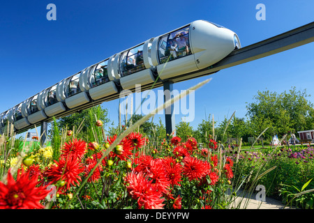 Monorailbahn on the area of the international horticultural show in 2013 in Wilhelm's castle, Hamburg, Germany, Europe, Monorail Stock Photo