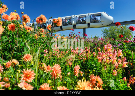 Monorailbahn on the area of the international horticultural show in 2013 in Wilhelm's castle, Hamburg, Germany, Europe, Monorail Stock Photo