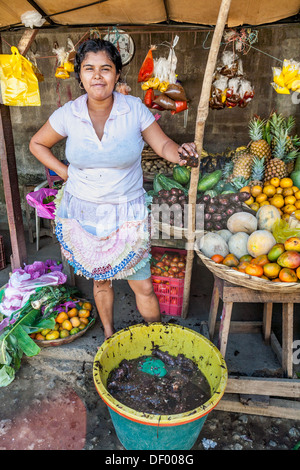 Fruits, vegetables at Mercadito Subtiava, Leon, Nicaragua. Stock Photo