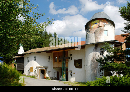 Glaeserne Scheune, Glassy Barn, built by Rudolf Schmid, from 1980, Viechtach, Bavarian Forest, Lower Bavaria Stock Photo