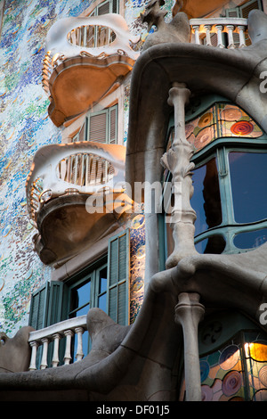 Casa Batlló, building designed by Antoni Gaudí, 1904 - 1906, Passeig de Gràcia, Barcelona, Catalonia, Spain, Europe Stock Photo