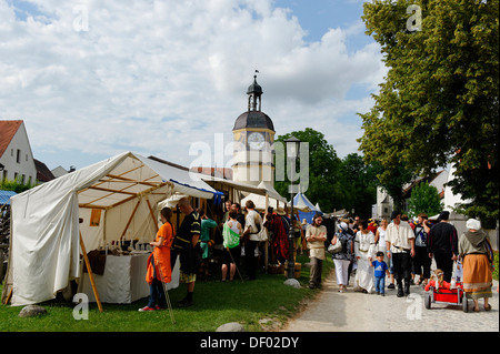 Medieval Burgfest castle festival in the castle of Burghausen, Upper Bavaria, Bavaria Stock Photo