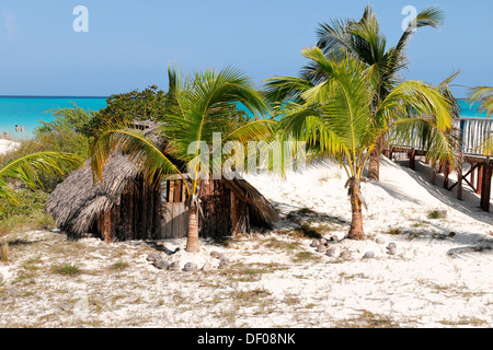 Beach hut, storage cabin, Playa Pilar, Caya Coco, North Coast, Cuba, Greater Antilles, Caribbean, Central America, America Stock Photo