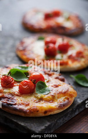 mini pizzas Stock Photo