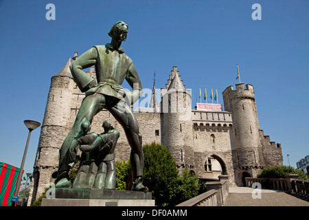 castle Het Steen in Antwerp, Belgium, Europe Stock Photo