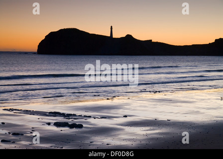 Sunrise behind the lighthouse at Castle Point at the Wairarapa Coast, New Zealand