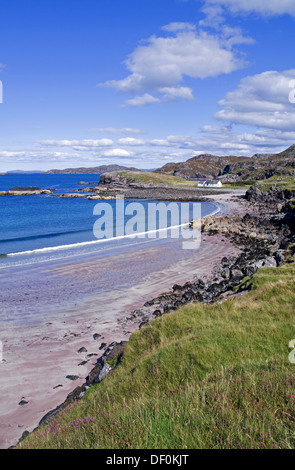 View across Clashnessie Bay towards Oldany Island and Eddrachillis Bay, Assynt, Sutherland, Northwest Highlands, Scotland UK Stock Photo