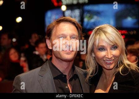 Thomas Kretschmann and his wife Lena at the premiere of 'Valkyrie' in Berlin during the Berlinale on the 20th of January in 2009. Stock Photo