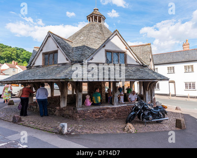 Dunster, Somerset,England, UK The Yarn Market building, built in approximately 1590. A medieval centre for wool. Stock Photo