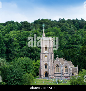 St Etheldreda's church West Quantoxhead, Exmoor, Somerset, England, UK.St Etheldreda's church church was rebuilt in 1854 of sandstone. Stock Photo