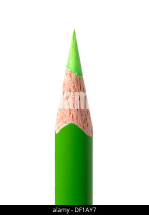 Vertical green pencil isolated on white background Stock Photo - Alamy