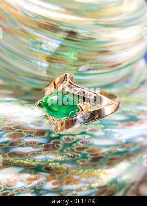 Jewelry:  Emerald Ring Still Life Stock Photo