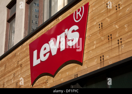 Levi's Retail Storefront Sign, NYC Stock Photo