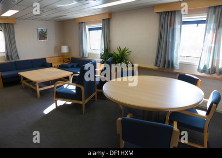 Interior of crew lounge on the Maersk Line, Triple-E, Majestic Maersk whilst in Copenhagen for presentation and naming ceremony. Stock Photo