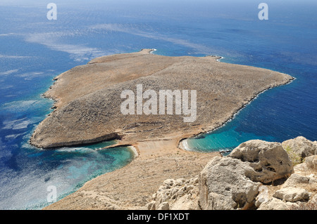 Trachea Beach Halki Greece from the Knights of St John Castle Chalki ...