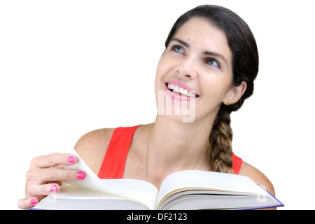 Close up shot of a smiling, young woman looking at her teacher Stock Photo