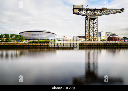 Glasgow, Scotland, August 28th, 2013: The Hydro Concert Centre and the Finnieston crane at the Clyde River Stock Photo