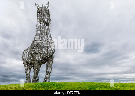 Glasgow, Scotland. 28th of august, 2013: 'The Heavy Horse' by Andy Scott is a sculpture of a Clydesdale Horse Stock Photo