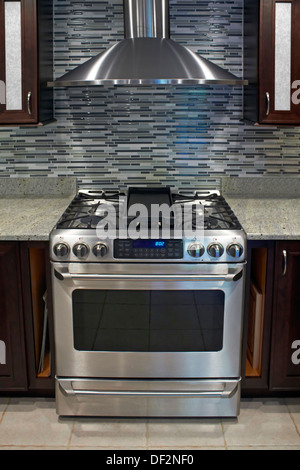 stainless steel stove Stock Photo