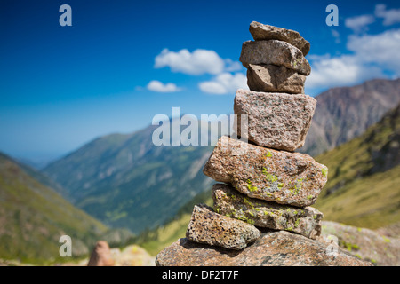Cairn stone pyramid Stock Photo